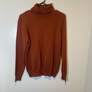 Madison grey burnt orange turtle neck sweater women's size‎ large